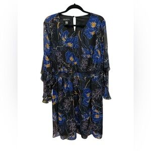 INC International Concepts Black and Blue Floral Dress